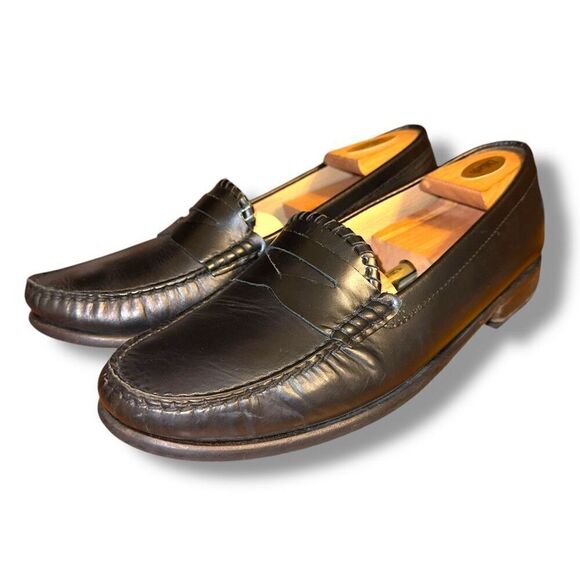 Black Jack Rogers Leather Penny Loafers Size 11 - Picture 1 of 10